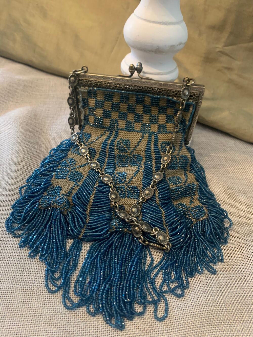 Handmade Late 1800s beaded purse